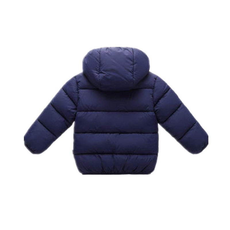 Kimjun Toddler Baby Hooded Down Jacket Boys Girls Kids Thicken Warm Winter Coat Outerwear 3-4t Navy - Image 2